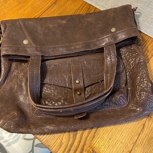 Large all leather Hammitt folding crossbody.